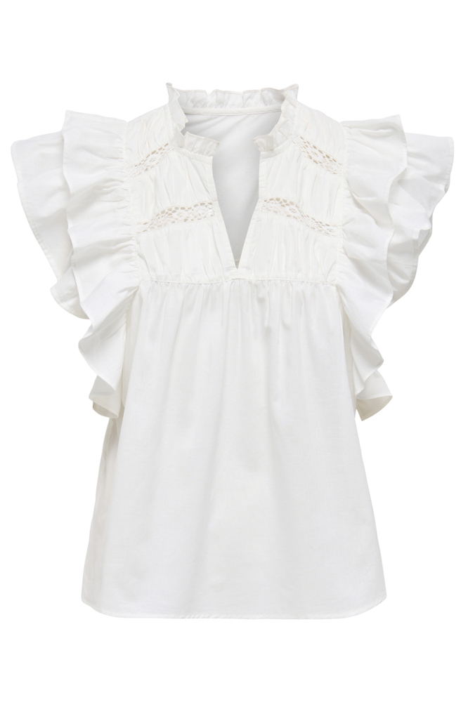 ONLSUNNY LIFE CAPSL FRILL TOP WVN N 15347882 CLOUD DANCER